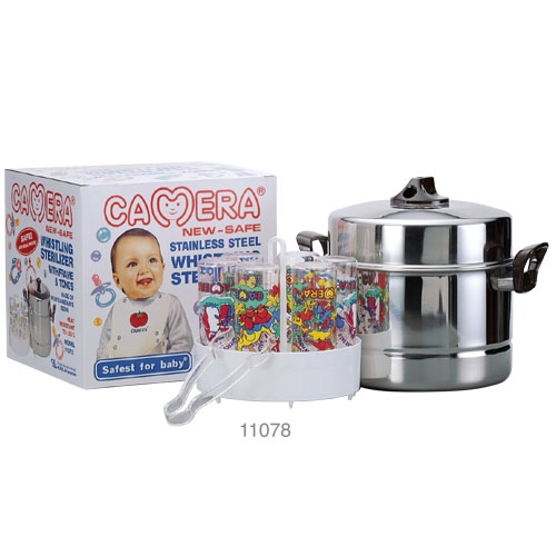 WHISTLING STERILIZER WITH  FRAME & TONGS & STAINLESS STEEL POT